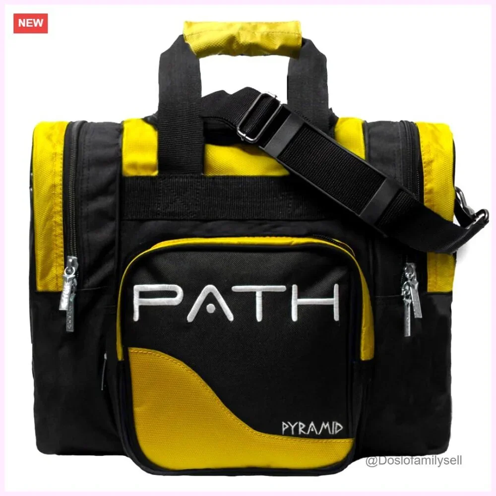 Single Bowling Ball Tote with Shoe Pocket, Adjustable Padded Strap